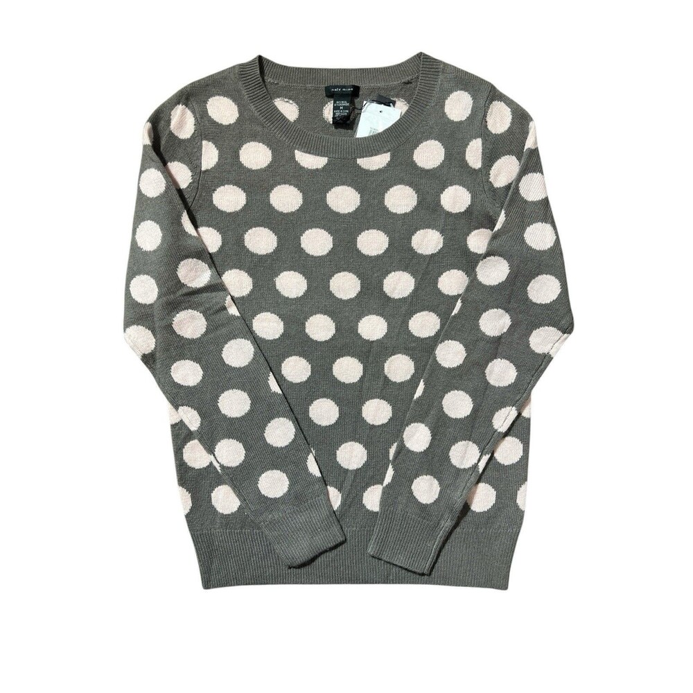 NWT only mine cashmere sweater pink polka dot Sz M